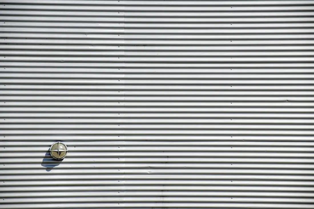 Corrugated iron sheeting, close up